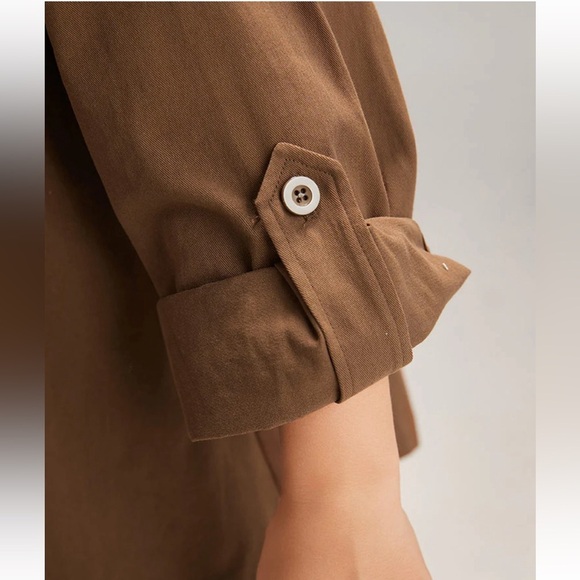 BloomChic Plus Size Plain Roll Tab Sleeve Button Down Coat 2XL us18-20 - Picture 5 of 7